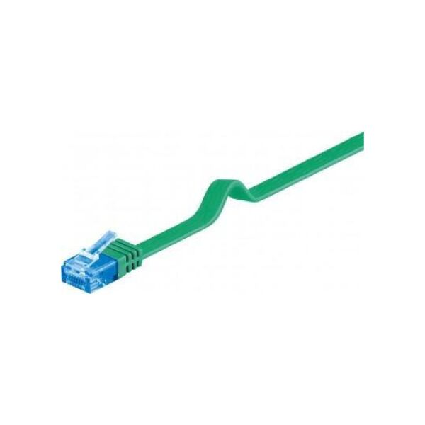 Goobay CAT 6A Płaska Kabel połączeniowy,U/UTP, Zielony - Długość kabla 5 m