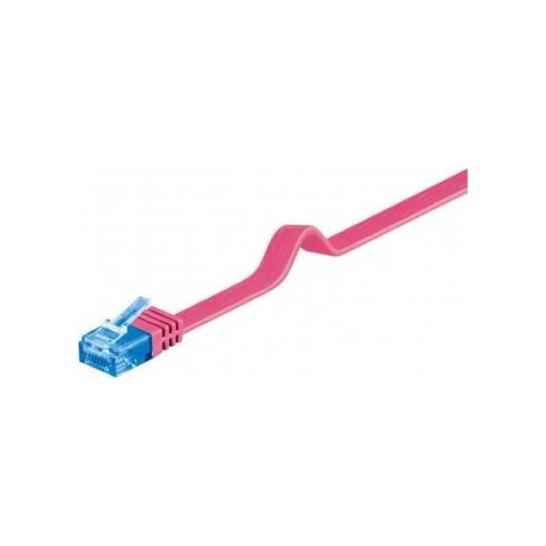 Goobay CAT 6A Płaska Kabel połączeniowy,U/UTP, Purpurowy - Długość kabla 2 m