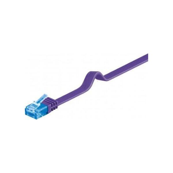Goobay CAT 6A Płaska Kabel połączeniowy,U/UTP, Fioletowy - Długość kabla 2 m