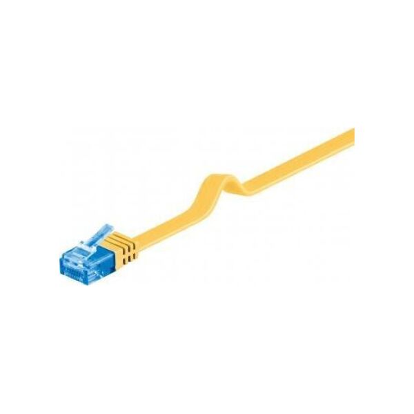 Goobay CAT 6A Płaska Kabel połączeniowy,U/UTP, Żółty - Długość kabla 3 m