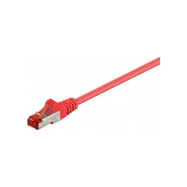 Goobay CAT 6 Kabel łączący, S/FTP (PiMF), Czerwony - Długość kabla 0.15 m