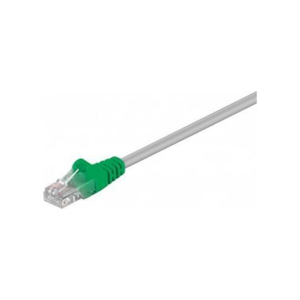Goobay CAT 5e kabel krosowany, U/UTP, Szary, Zielony - Długość kabla 0.25 m