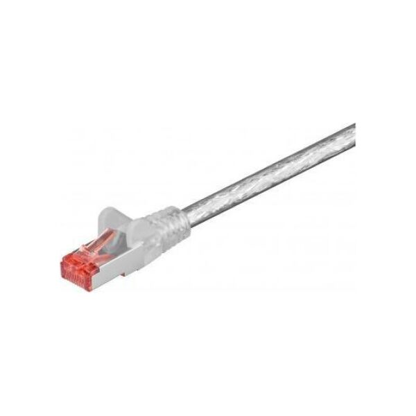 Goobay CAT 6 Kabel łączący, S/FTP (PiMF), Przezroczysty - Długość kabla 0.5 m