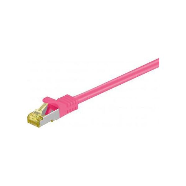 Goobay RJ45 patchkabel, CAT 6A S/FTP (PiMF), 500 MHz z CAT 7 kable surowym, Purpurowy - Długość kabla 20 m
