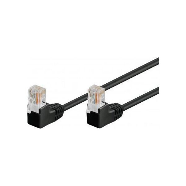 RB-LAN CAT 5eKabel łączący 1x 90 pod kątem,U/UTP, Czarny - Długość kabla 10 m