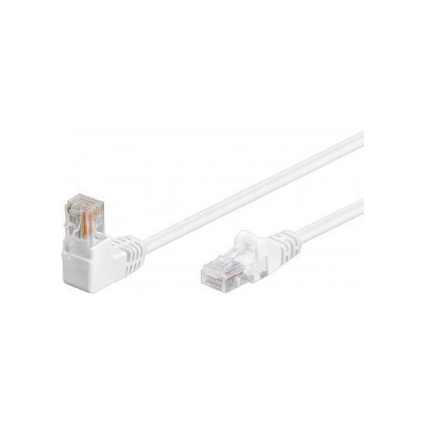 RB-LAN CAT 5eKabel łączący 1x 90 pod kątem,U/UTP, Biały - Długość kabla 5 m