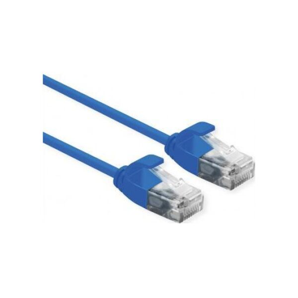 Roline Patchcord ROLINE data center UTP kat. 6A (klasa EA), LSOH, Slim, niebieski, 0,3 m