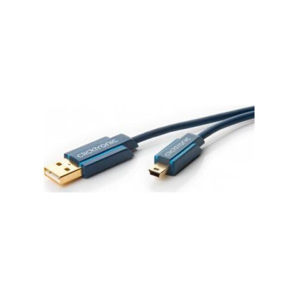 Kabel USB Clicktronic USB-A - miniUSB 1.8 m Niebieski (RB70127)