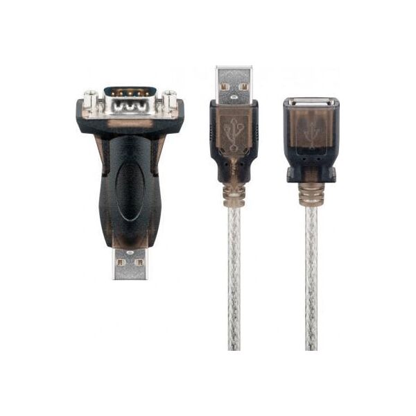 Adapter USB Goobay USB szeregowych RS232 mini, Przezroczysty - Długość kabla 1.5 m