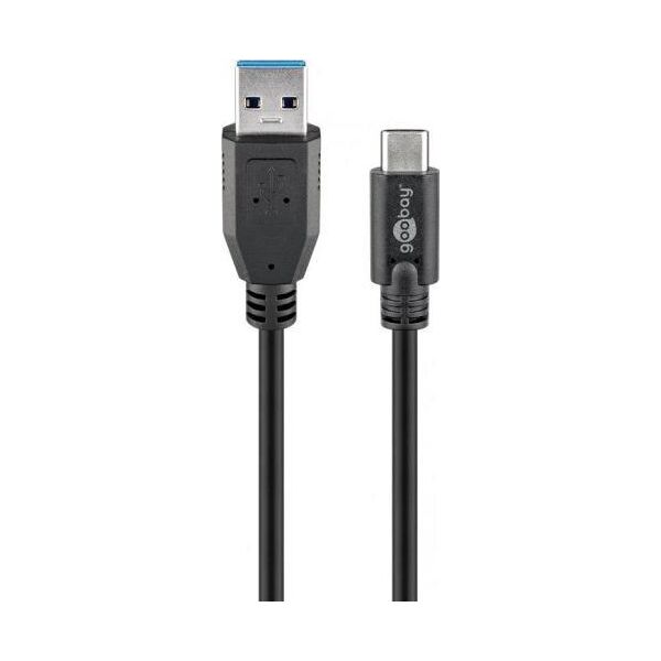 Kabel USB Goobay USB-A - USB-C 3 m Czarny (533531)