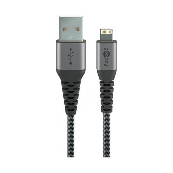 Kabel USB Goobay USB-A - Lightning 0.5 m Srebrny (49267)