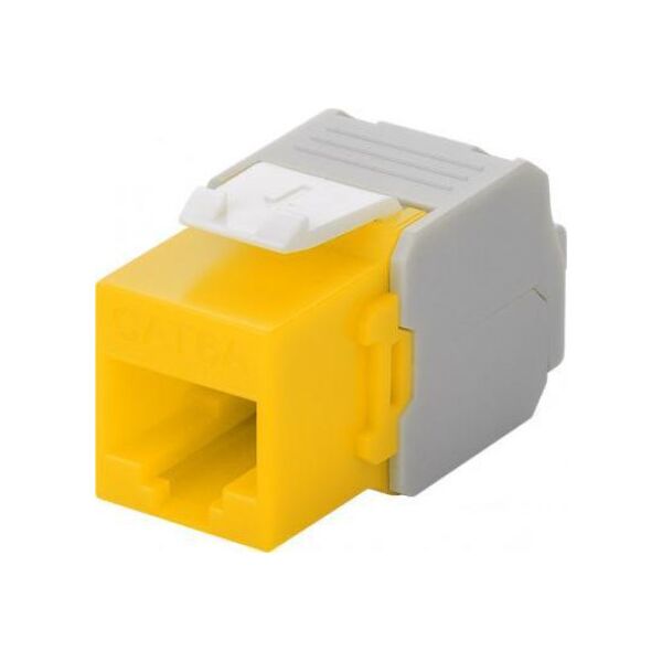 Goobay CAT 6A gniazdo Keystone RJ45, UTP, 500 MHz - Wersja kolorystyczna Żółty