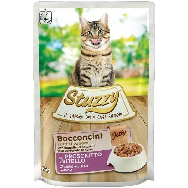 Stuzzy STUZZY KOT sasz.85g BOCCONCINI SZYNKA & CIELĘCINA żel /24