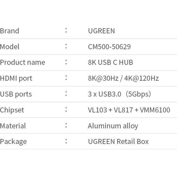 Stacja/replikator Ugreen USB-C (50629 CM500)