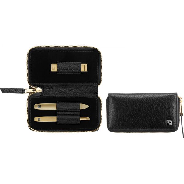 Zwilling Zestaw do manicure Zwilling Twinox Gold Edition czarne, skórzane etui, 3 elementy