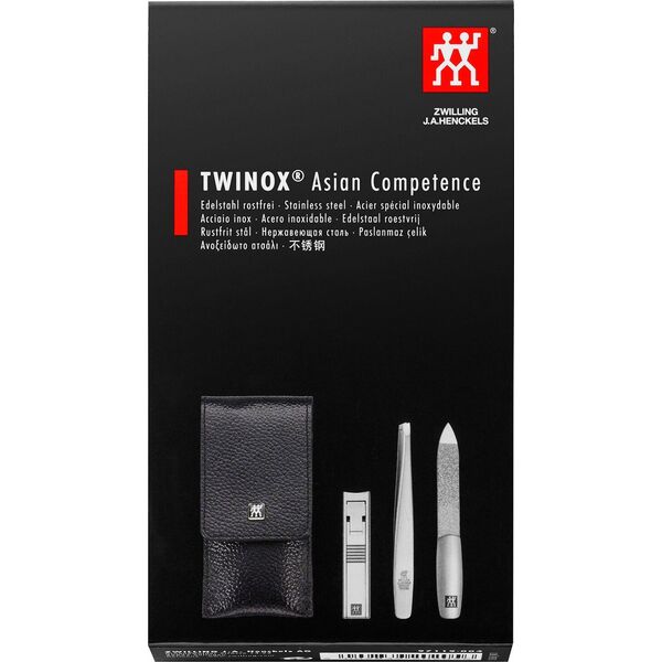 Zwilling Zestaw do manicure Zwilling Twinox czarne, skórzane etui, 3 elementy