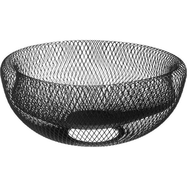 Orion Koszyk na owoce i warzywa kosz metalowy czarny miska patera okrągła loft 30 cm