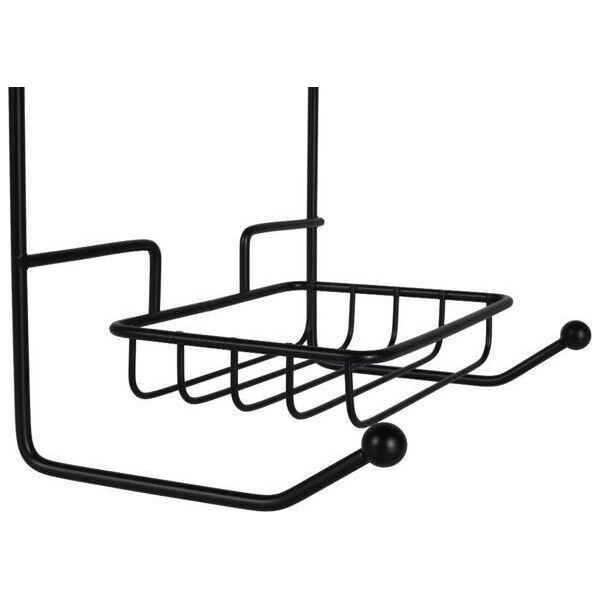 Koszyk prysznicowy Vilde Półka łazienkowa metalowa zawieszana organizer na prysznic deszczownicę wisząca czarna 61x28,5x12,5