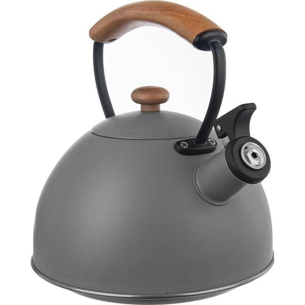 Orion Czajnik stalowy tradycyjny z gwizdkiem gaz indukcja szary WOODEN 2,9 l