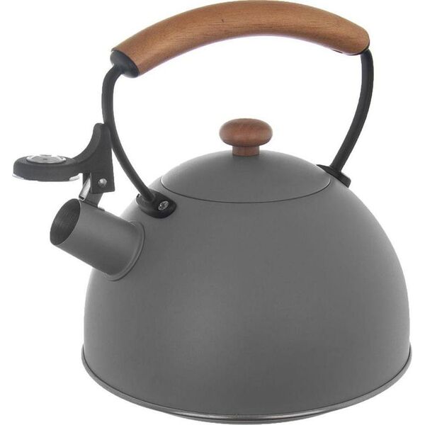 Orion Czajnik stalowy tradycyjny z gwizdkiem gaz indukcja szary WOODEN 2,9 l