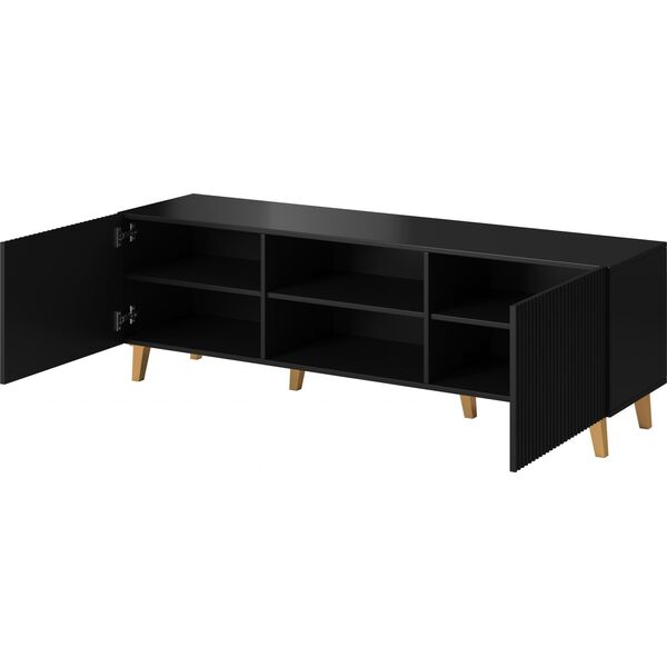 Cama Meble Szafka RTV PAFOS 150x40x52 czarny mat