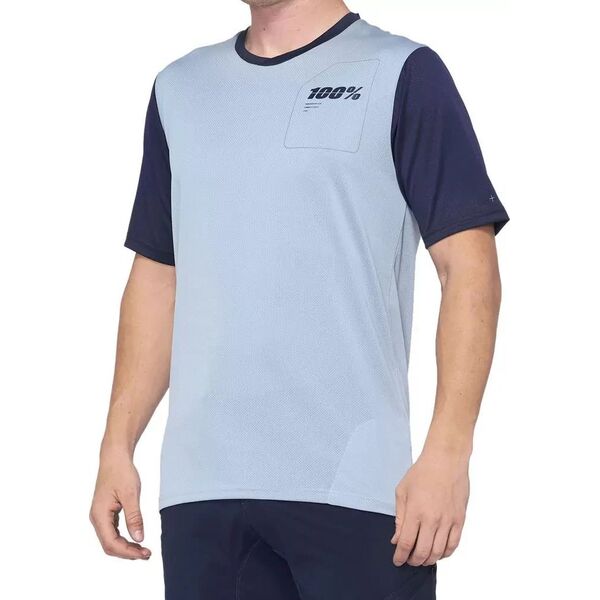 100% Koszulka męska 100% RIDECAMP Jersey krótki rękaw light slate navy roz. S (NEW 2021)