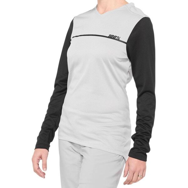 100% Koszulka damska 100% RIDECAMP Womens Longsleeve Jersey długi rękaw grey black roz. L (NEW 2021)