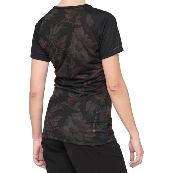 100% Koszulka damska 100% AIRMATIC Women's Jersey krótki rękaw black floral roz. S (NEW 2021)