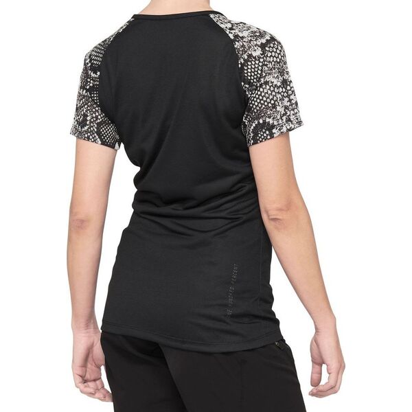100% Koszulka damska 100% AIRMATIC Women's Jersey krótki rękaw black floral roz. S (NEW 2021)