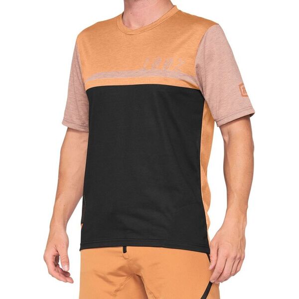 100% Koszulka męska 100% AIRMATIC Jersey krótki rękaw caramel black roz. S (NEW 2021)
