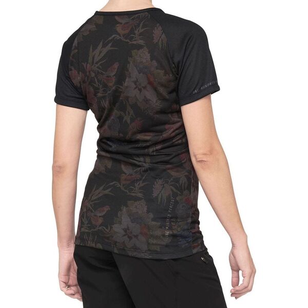 100% Koszulka damska 100% AIRMATIC Women's Jersey krótki rękaw black floral roz. M (NEW 2021)