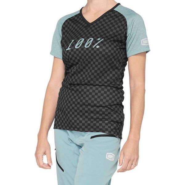 100% Koszulka damska 100% AIRMATIC Women's Jersey krótki rękaw black floral roz. XL (NEW 2021)