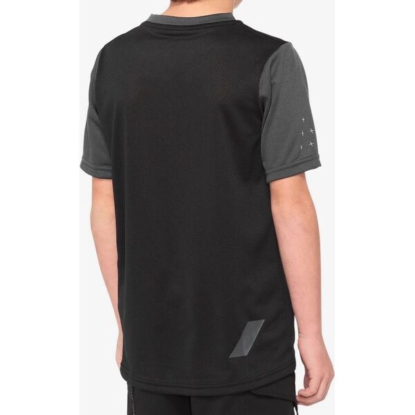100% Koszulka juniorska 100% RIDECAMP Youth Jersey krótki rękaw black charcoal roz. S (NEW 2021)