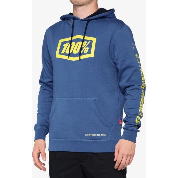 100% Bluza męska 100% BURST Hooded Pullover Sweatshirt Federal Blue roz. XL (NEW)