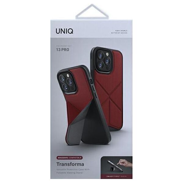Uniq UNIQ etui Transforma iPhone 13 Pro / 13 6,1" czerwony/coral red MagSafe