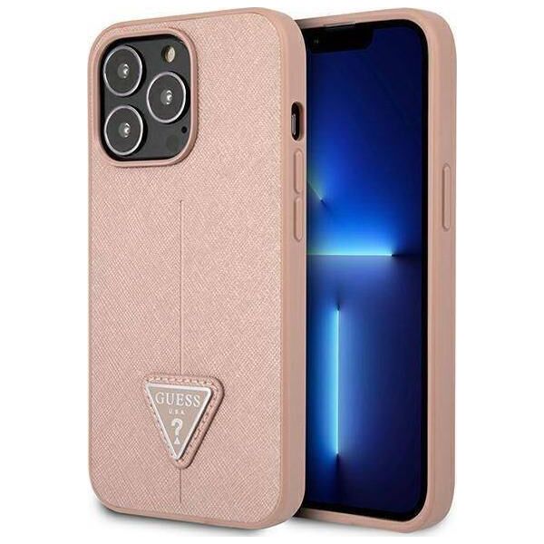 Guess Guess GUHCP13XPSATLP iPhone 13 Pro Max 6,7" różowy/pink hardcase SaffianoTriangle Logo