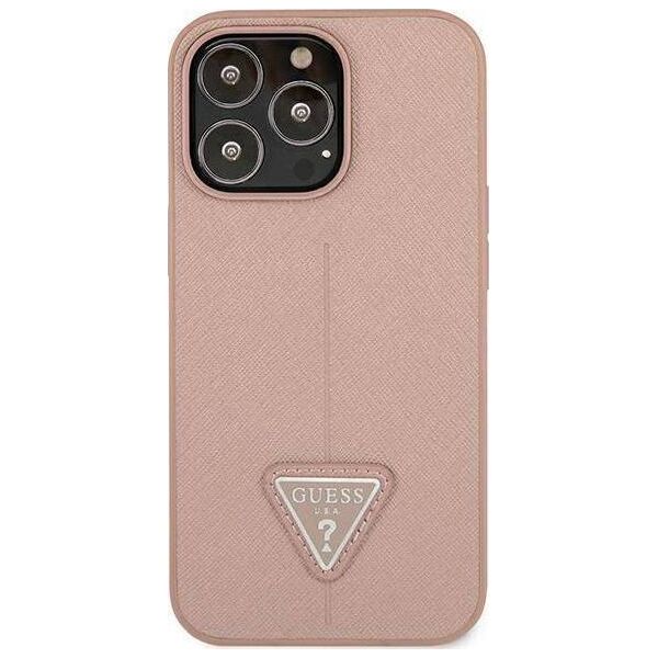 Guess Guess GUHCP13XPSATLP iPhone 13 Pro Max 6,7" różowy/pink hardcase SaffianoTriangle Logo