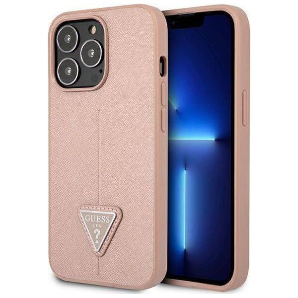Guess Guess GUHCP13LPSATLP iPhone 13 Pro / 13 6,1" różowy/pink hardcase SaffianoTriangle Logo