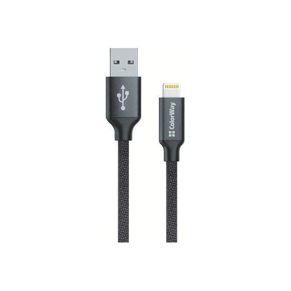 Kabel USB ColorWay USB-A - Lightning 1 m Czarny (CW-CBUL004-BK)