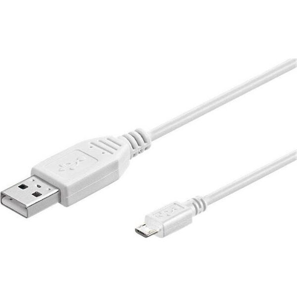 Kabel USB Goobay USB-A - microUSB 1 m Biały (4040849438370)