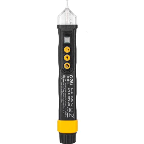 Deli Bezdotykowy tester napięcia Deli Tools EDL8011, 12/48-1000V AC (czarny)