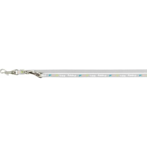 Trixie Junior, szelki dla szczeniąt, ze smyczą, taśma parciana, 27–45 cm/10 mm, 2.00 m, jasnoszare