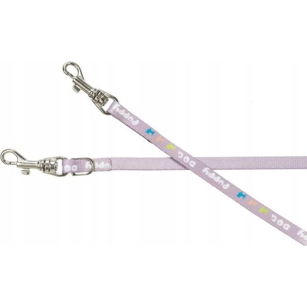 Trixie Junior, szelki dla szczeniąt, ze smyczą, taśma parciana, 27–45 cm/10 mm, 2.00 m, liliowe