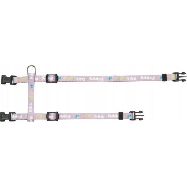Trixie Junior, szelki dla szczeniąt, ze smyczą, taśma parciana, 27–45 cm/10 mm, 2.00 m, liliowe