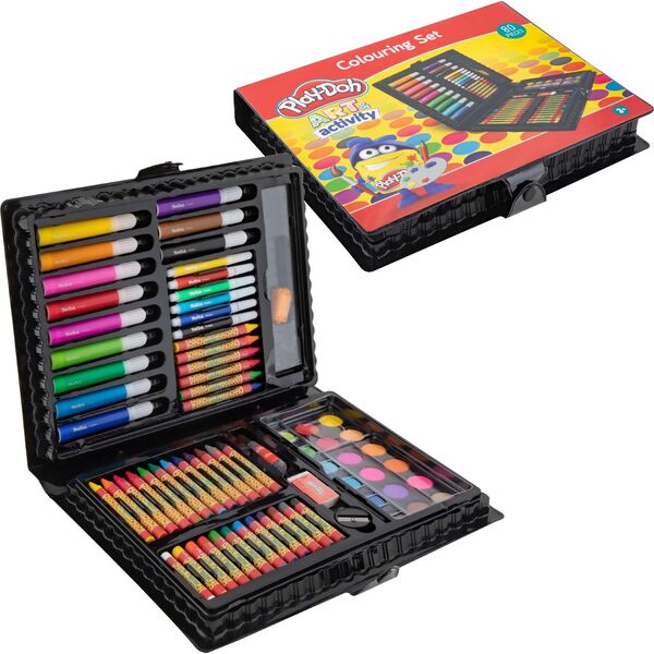Grafix Play Doh zestaw kredki pastelowe mazaki farbki 80 elementów