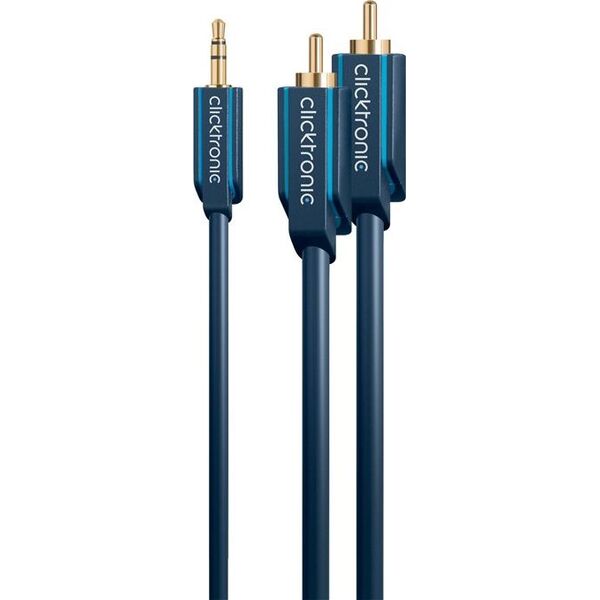 Kabel Clicktronic Jack 3.5mm - RCA (Cinch) x2 7.5m granatowy (JAB-1339077)