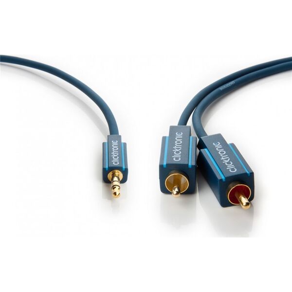 Kabel Clicktronic Jack 3.5mm - RCA (Cinch) x2 7.5m granatowy (JAB-1339077)