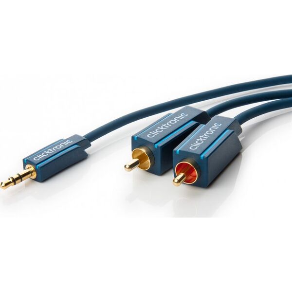 Kabel Clicktronic Jack 3.5mm - RCA (Cinch) x2 7.5m granatowy (JAB-1339077)