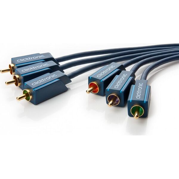 Kabel Clicktronic RCA (Cinch) x3 - RCA (Cinch) x3 3m granatowy (JAB-1339042)