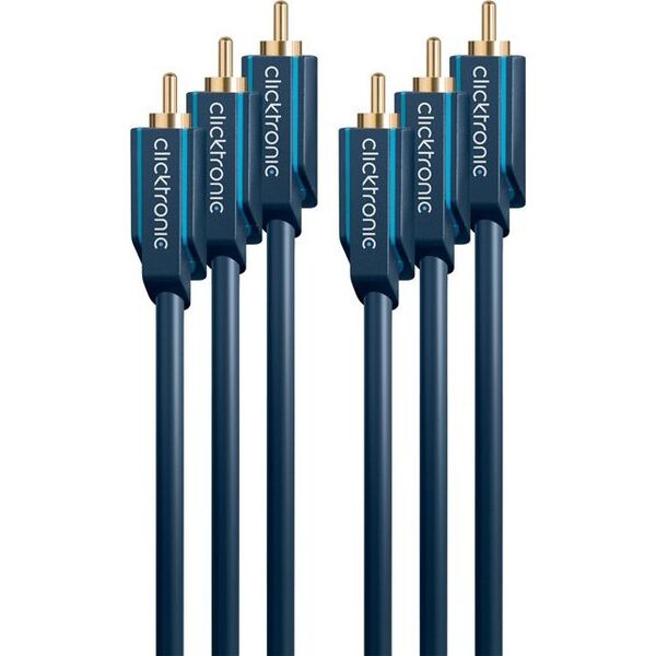 Kabel Clicktronic RCA (Cinch) x3 - RCA (Cinch) x3 3m granatowy (JAB-1339042)